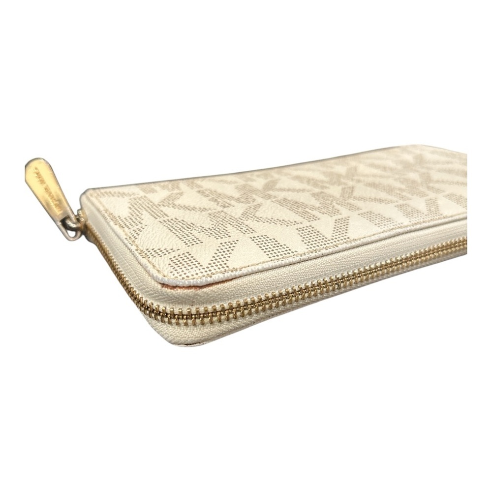 Michael Kors Jet Set Item Vanilla Zip Around Continental Wallet Vanilla - Picture 4 of 9
